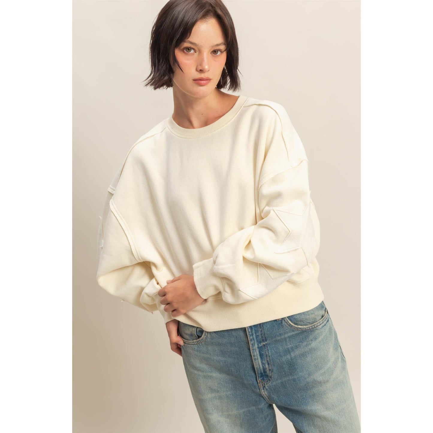 Star Patch Crewneck Sweatshirt
