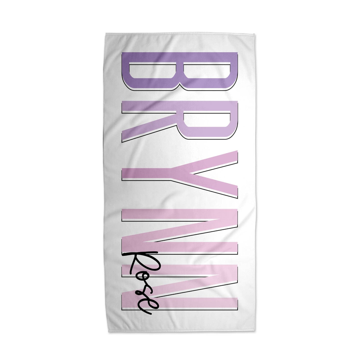 Personalized Outline Block Name Beach Towel | 10 Colorways