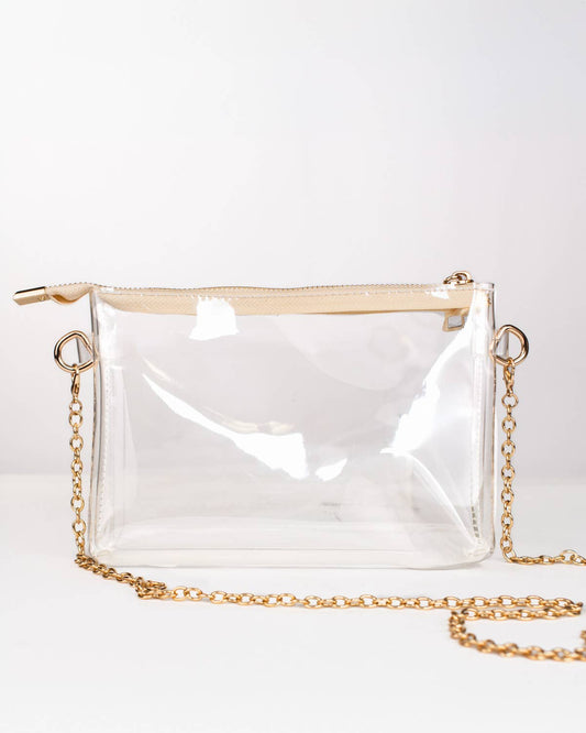 Josie Clear Cross Body   Clear/Gold   7.5x6x2