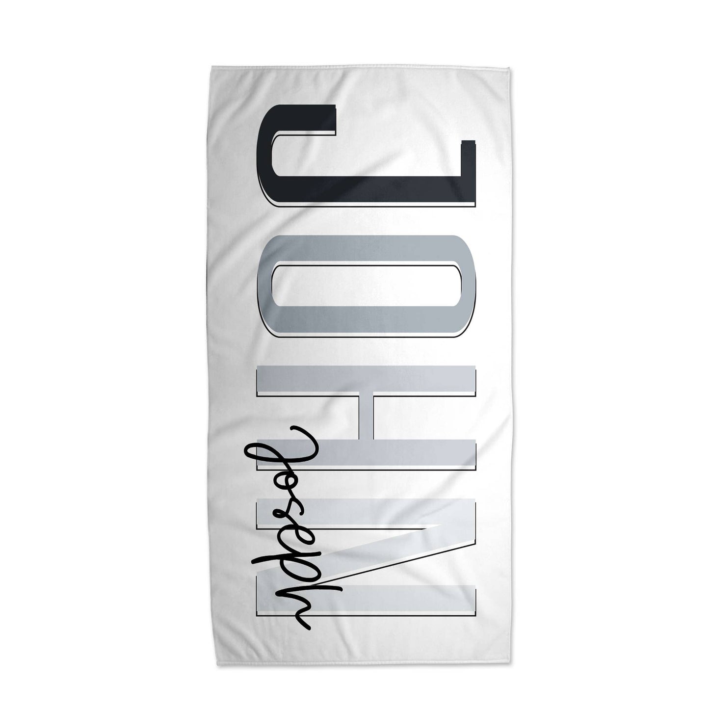 Personalized Outline Block Name Beach Towel | 10 Colorways
