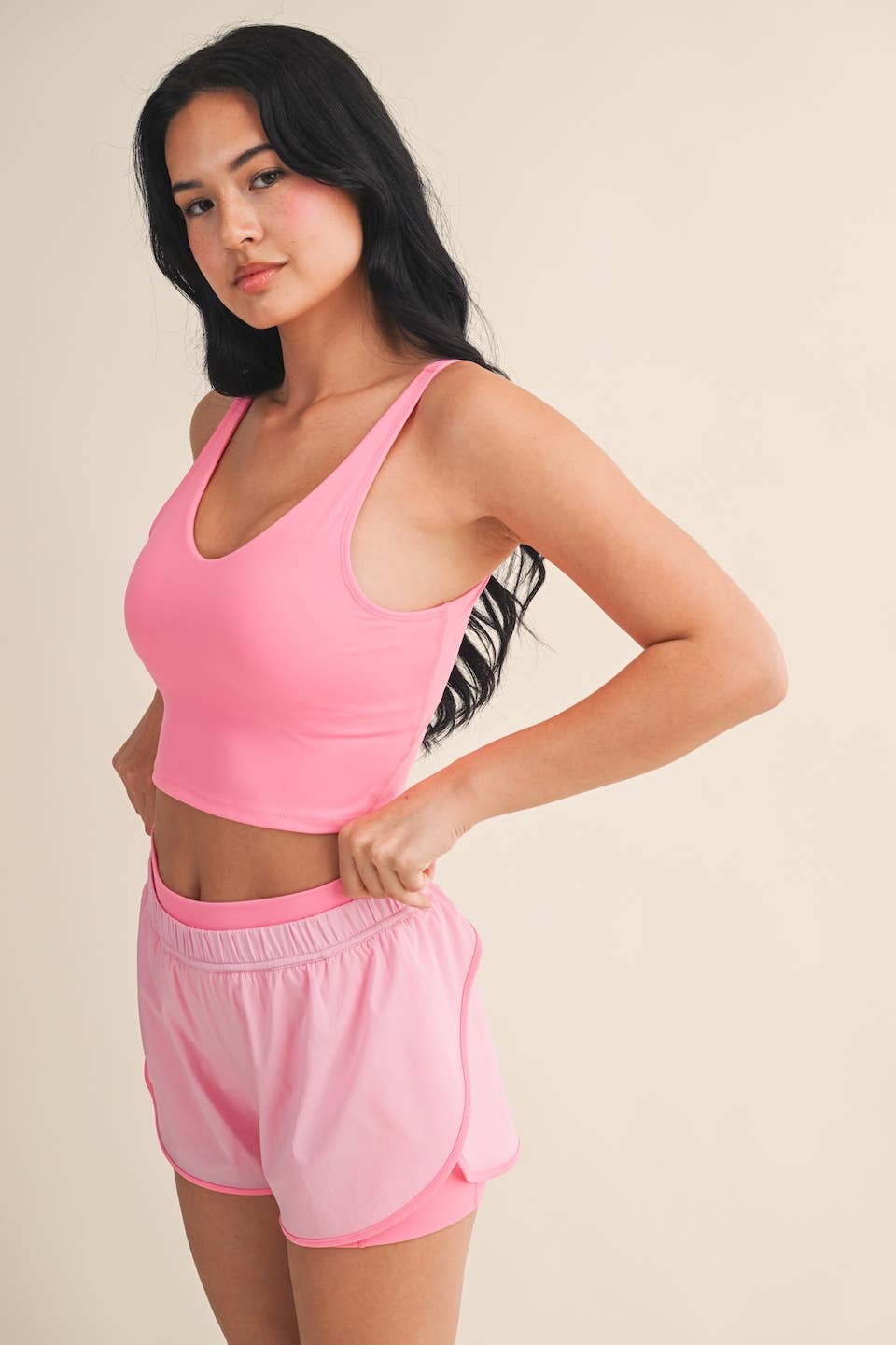Aligned Performance Cropped Tank Top & Shorts Set