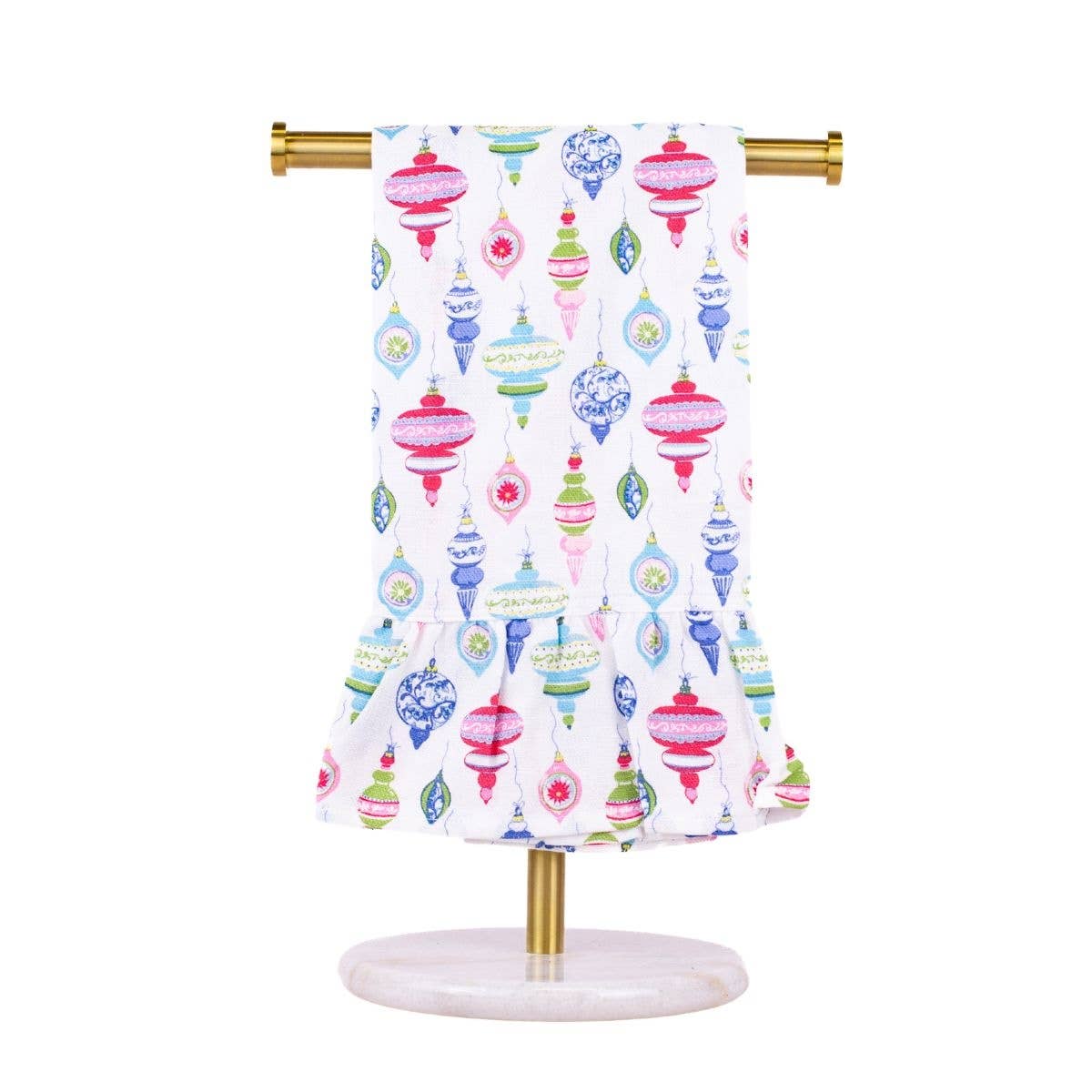 Whimsical Wonders Ruffle Hand Towel   White/Multi   20x28