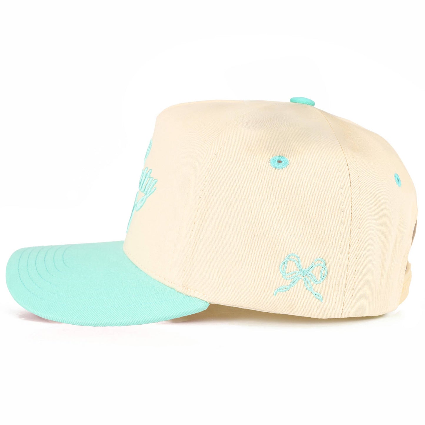 C.C TOO PRETTY TO WORK Letter on Two Tone Trucker Hat