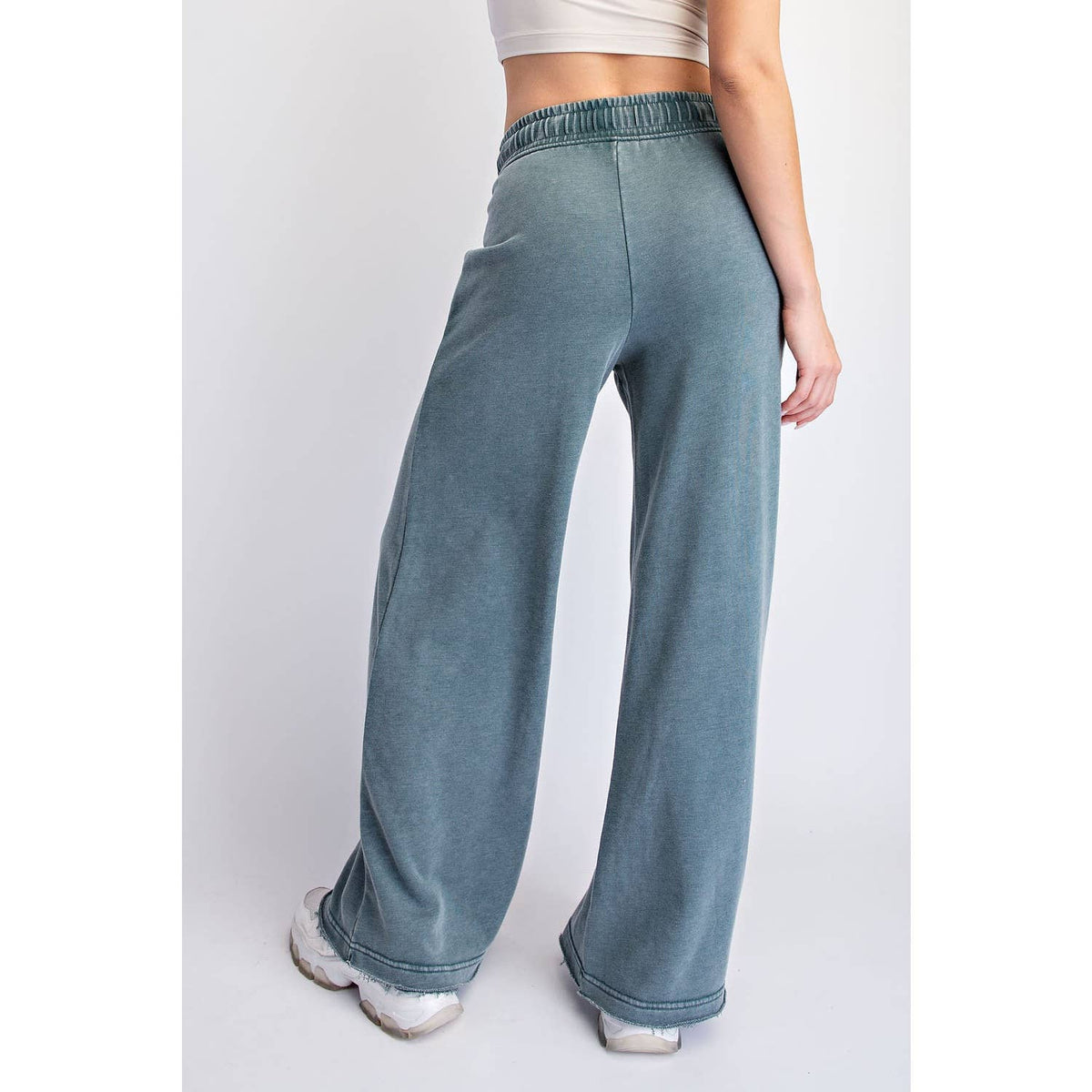 Mineral Washed Wide Leg Pants