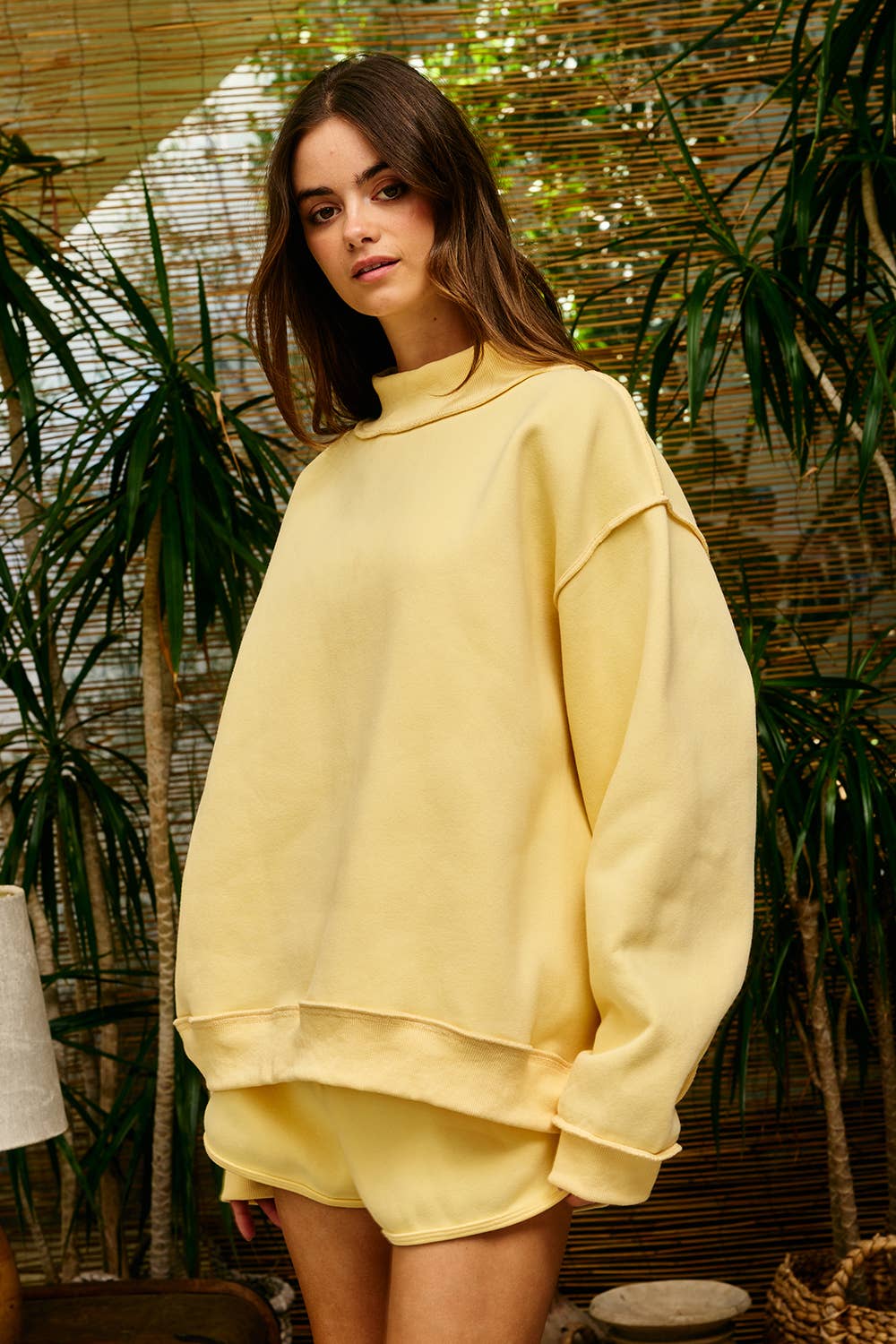 Solid Reversible Mock Neck Sweatshirt
