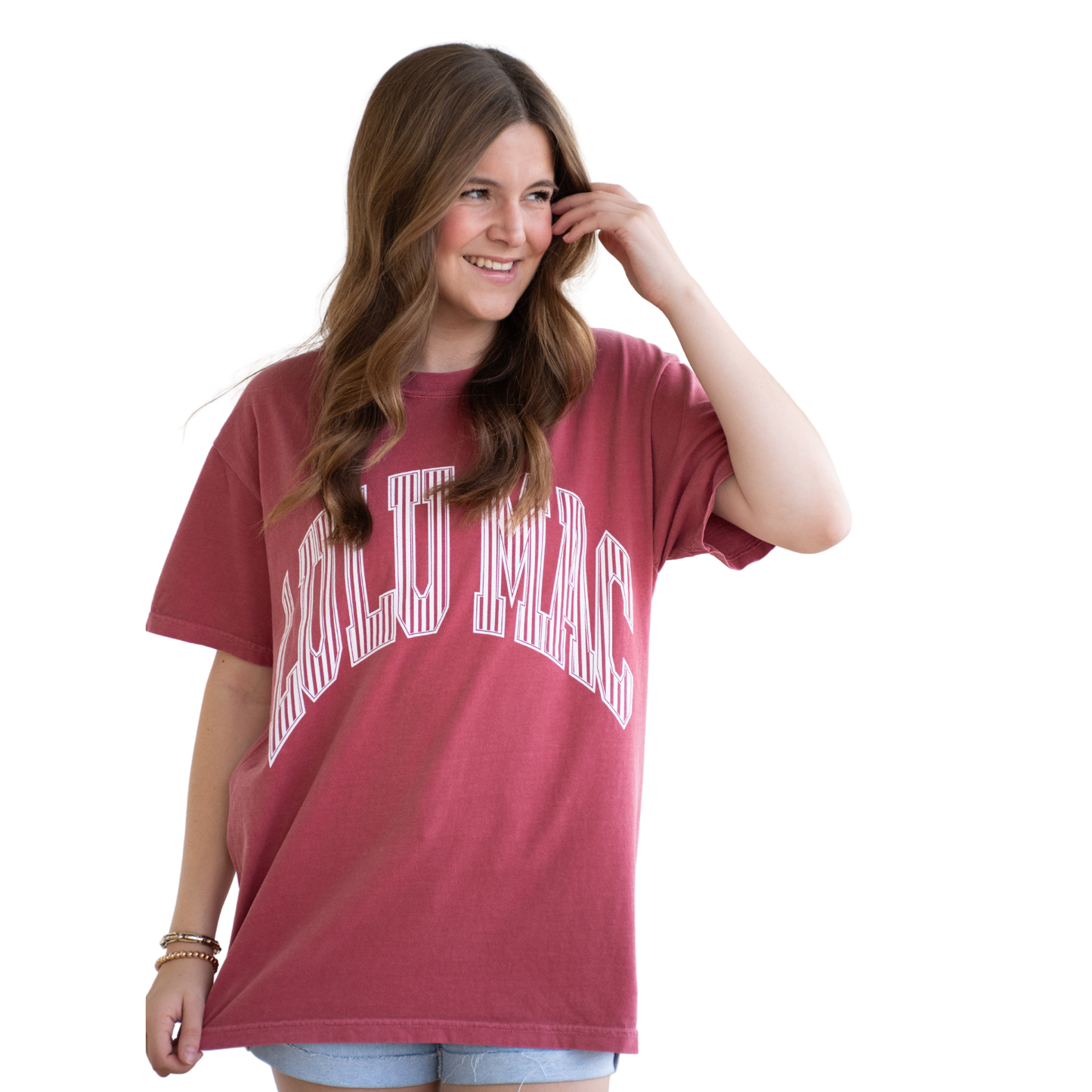 Stripe Adult Crimson Comfort Colors Tee