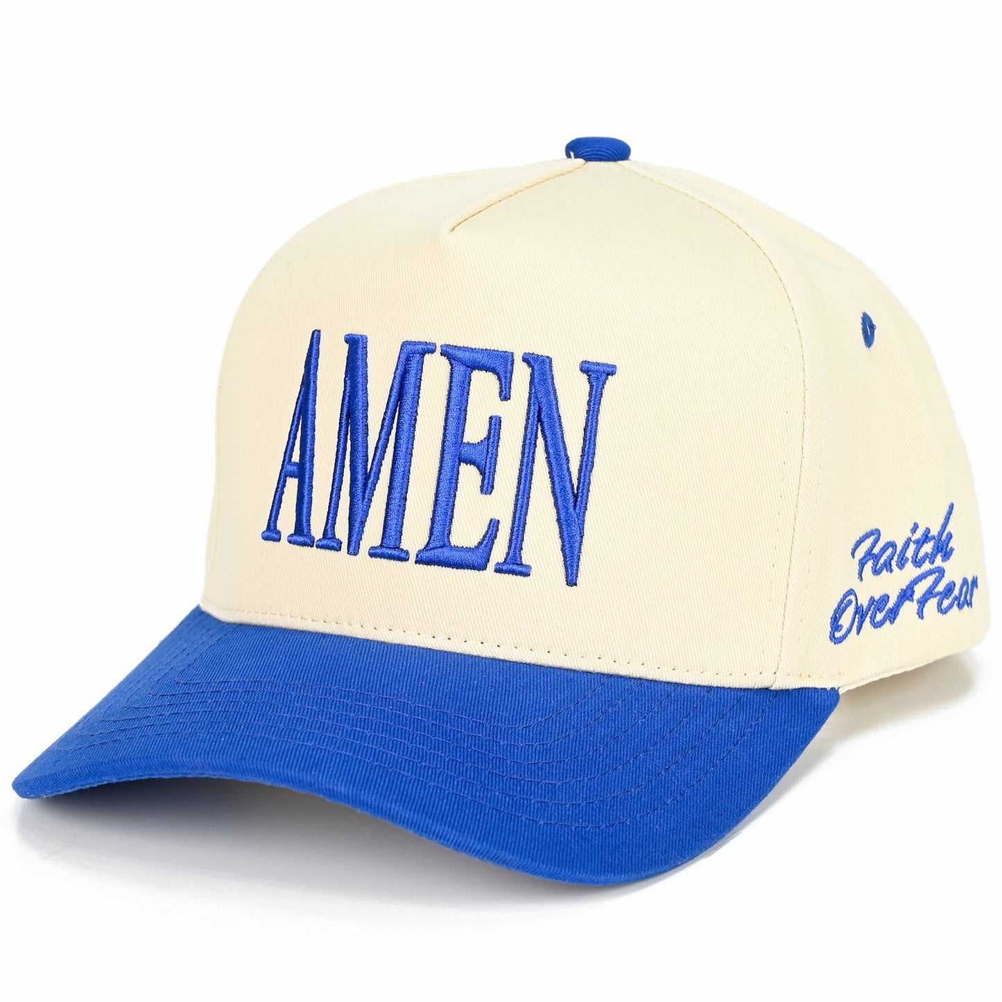 C.C AMEN Embroidered Letter Two Tone Trucker Hat