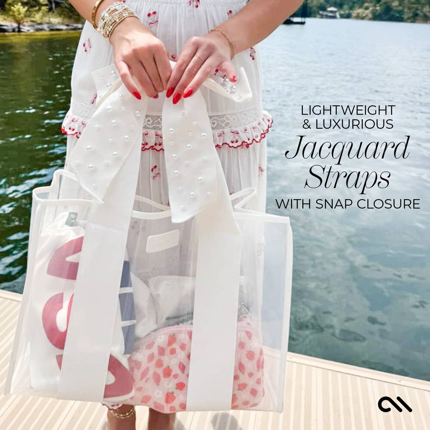 Special Edition Bow Ivory Pearl Beach Jelly Tote