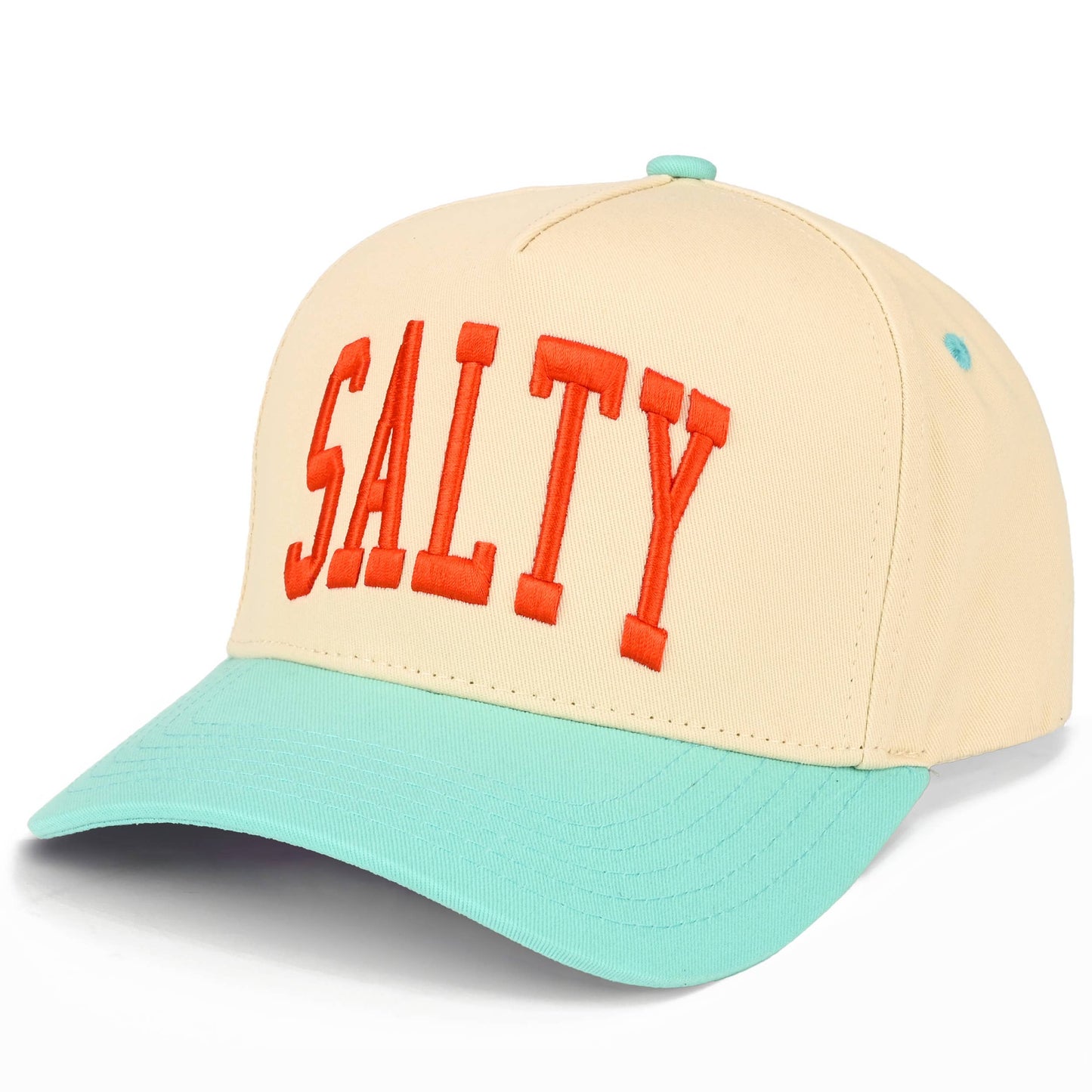 C.C SALTY Letter Embroidered on Two Tone Trucker Hat