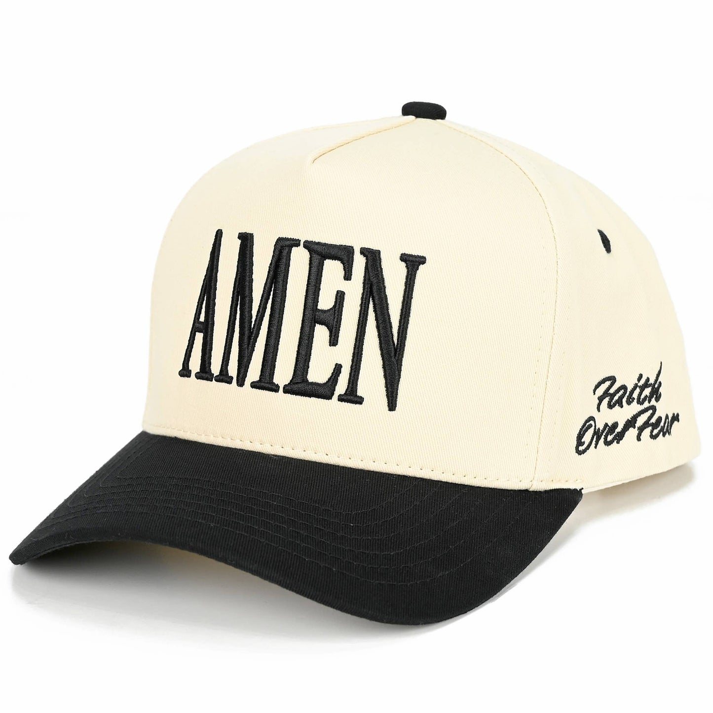 C.C AMEN Embroidered Letter Two Tone Trucker Hat