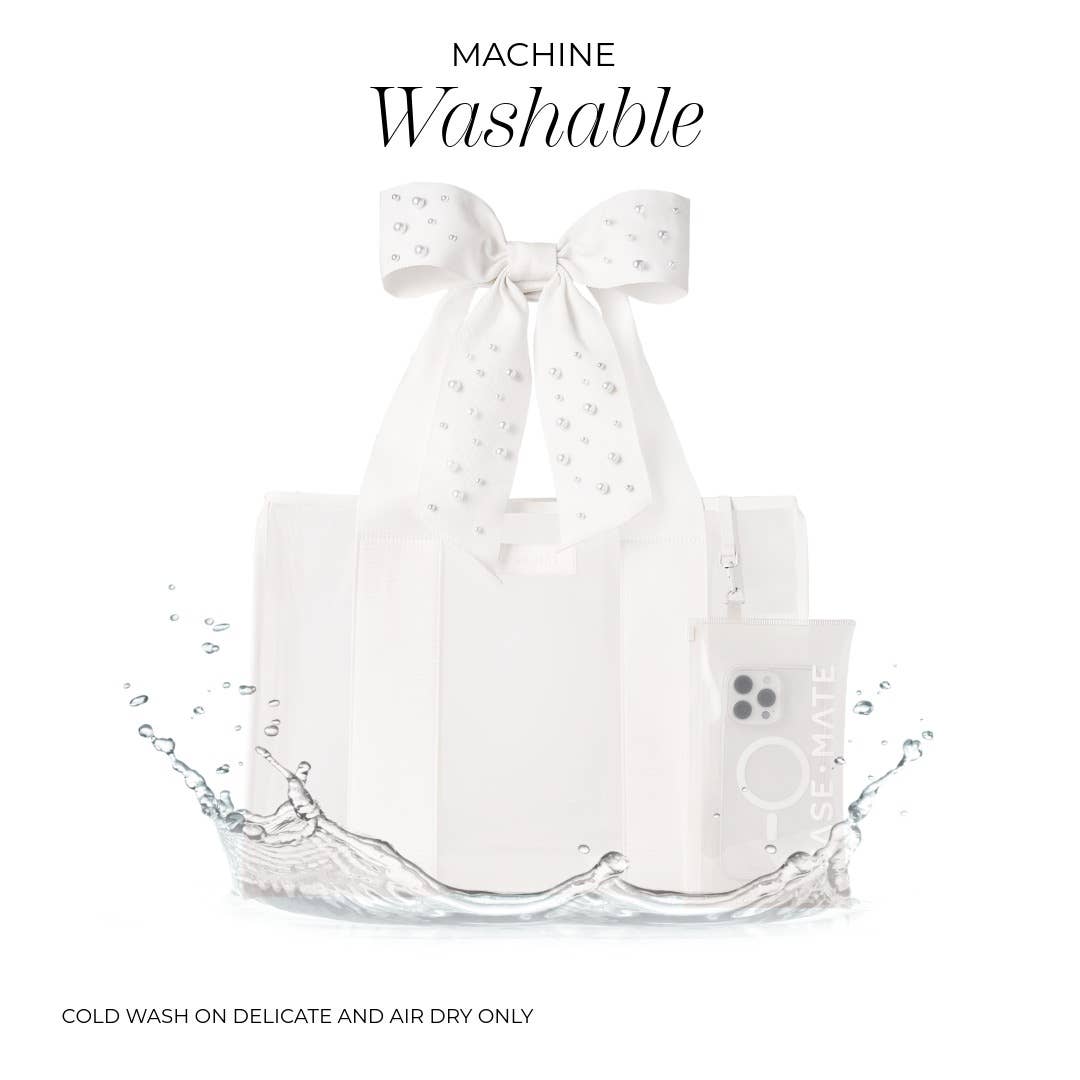 Special Edition Bow Ivory Pearl Beach Jelly Tote
