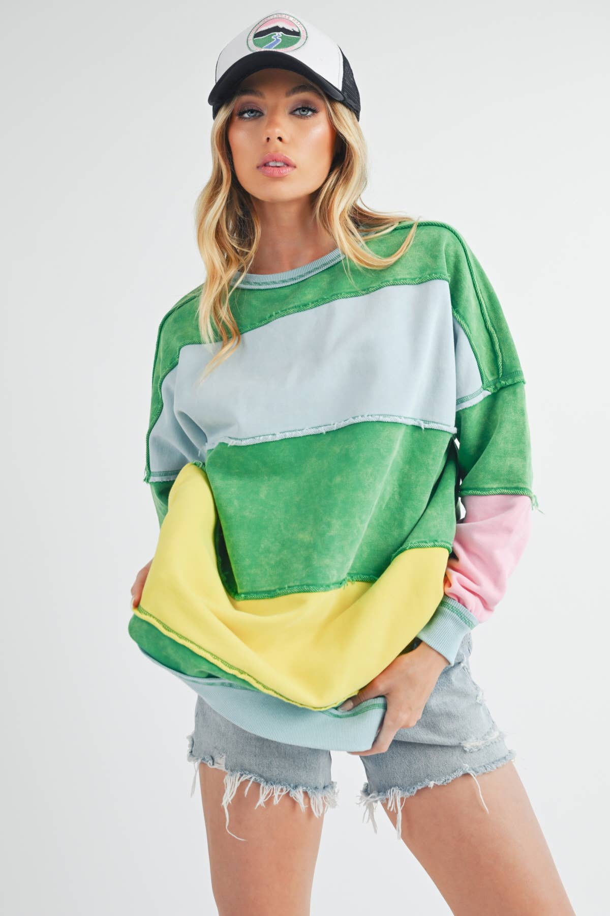 Color Block Striped Sweatshirt