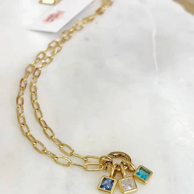 Kendall Birthstone Necklace – 18K Gold Non Tarnish Build your Own