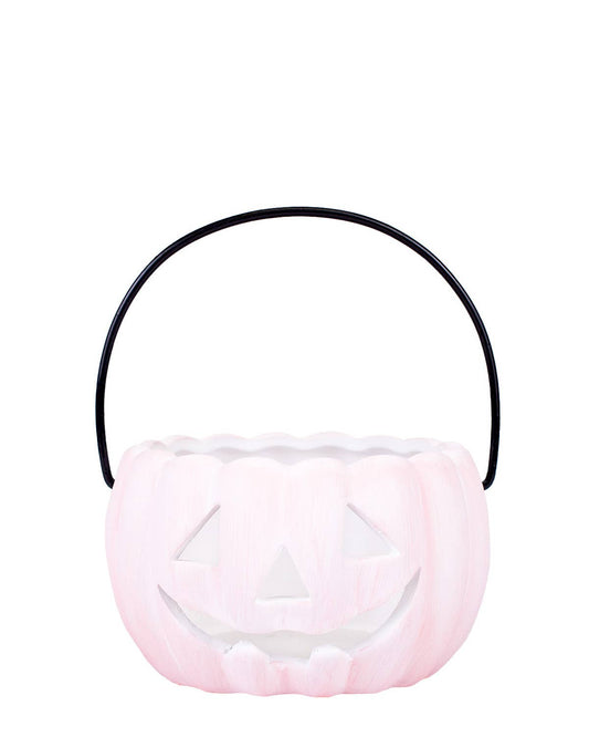 Elliott Ceramic Pumpkin   Pink/Black   4.25x2.5