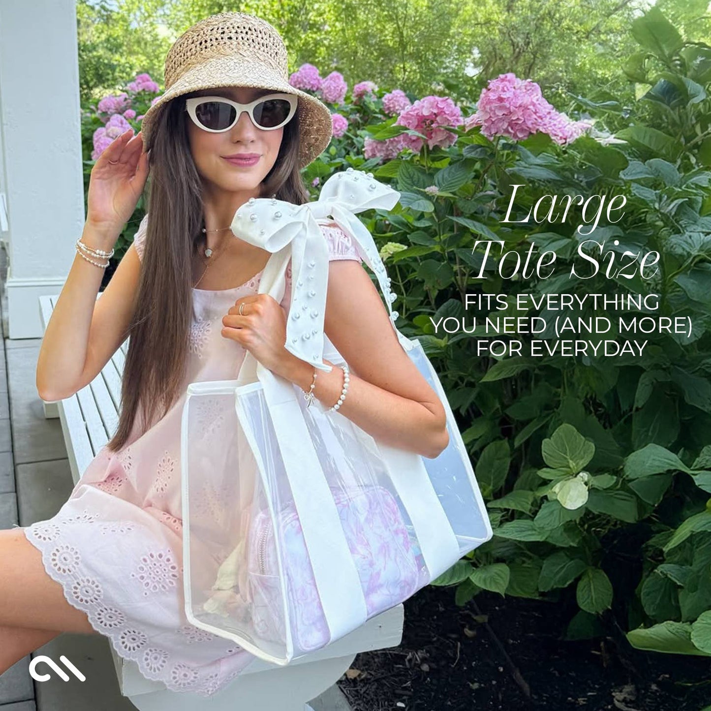 Special Edition Bow Ivory Pearl Beach Jelly Tote