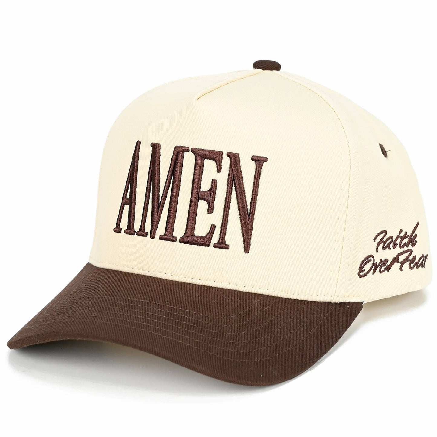 C.C AMEN Embroidered Letter Two Tone Trucker Hat