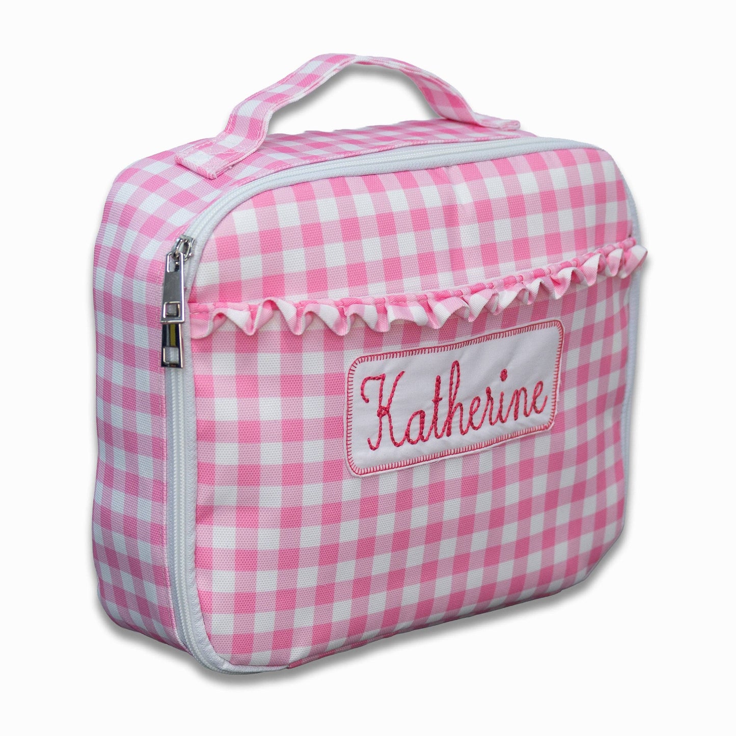 Insulated Lunch Bag - Pink Gingham