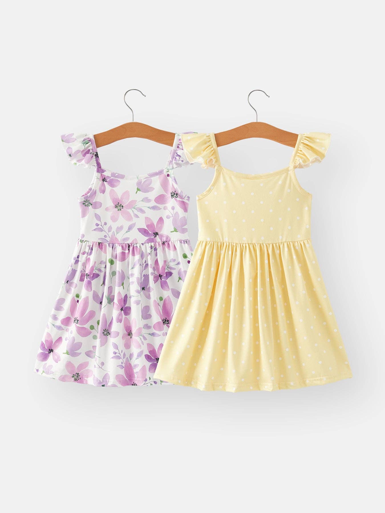 Spring and Summer Girls' Suspenders Dress 2-piece set