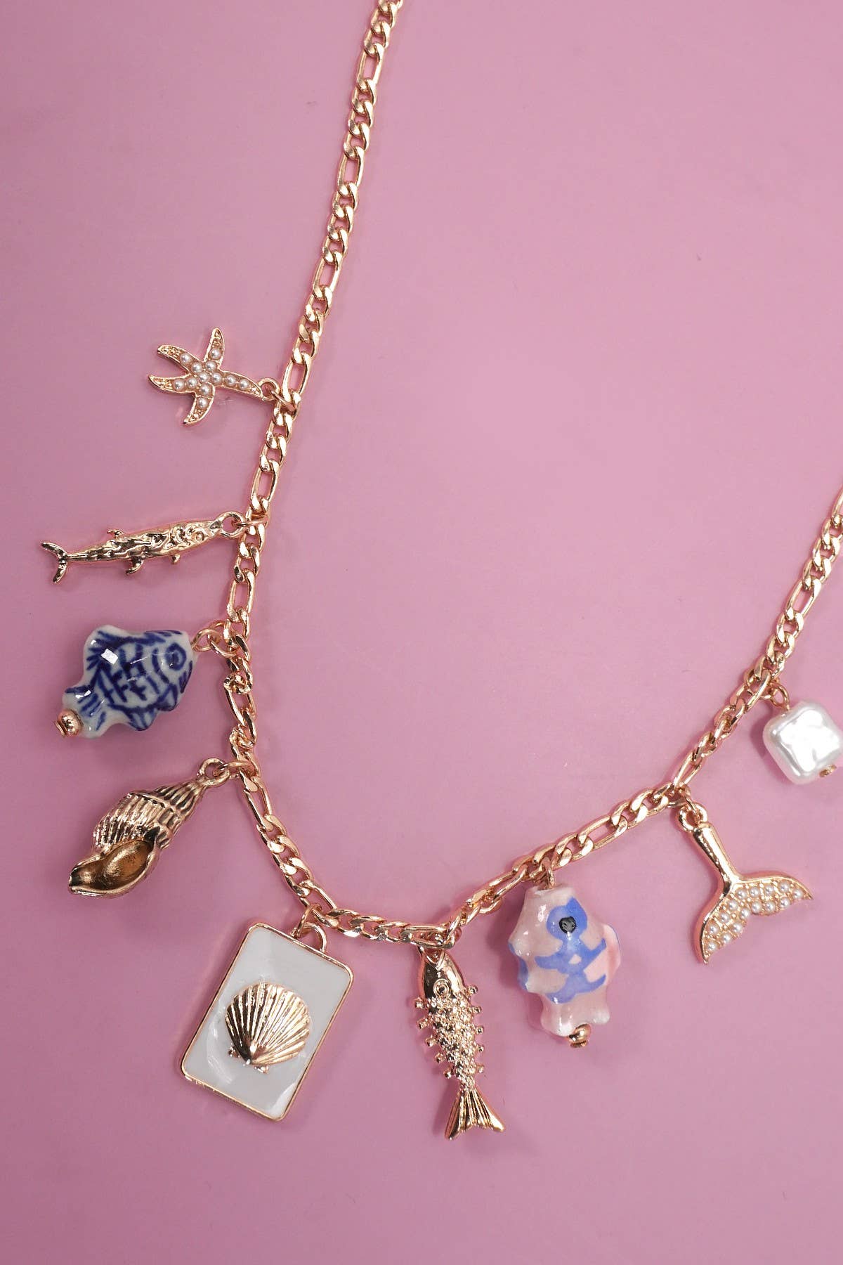 CHARM NECKLACE-OCEAN INSPIRED PORCELAIN FISH