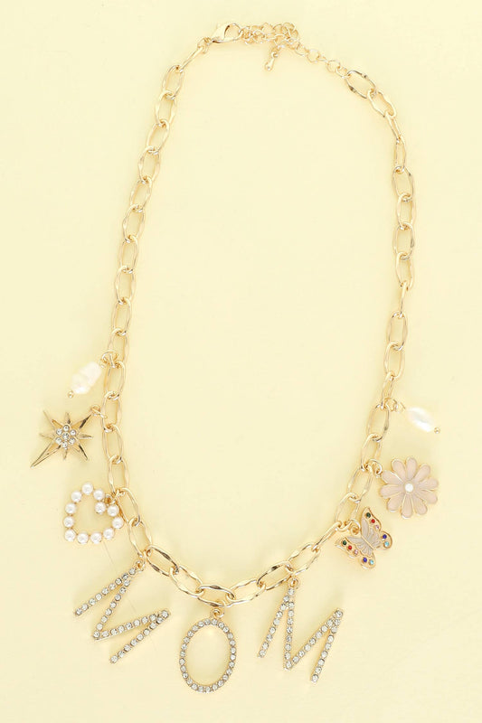 Mom Spring Theme Charm Necklace