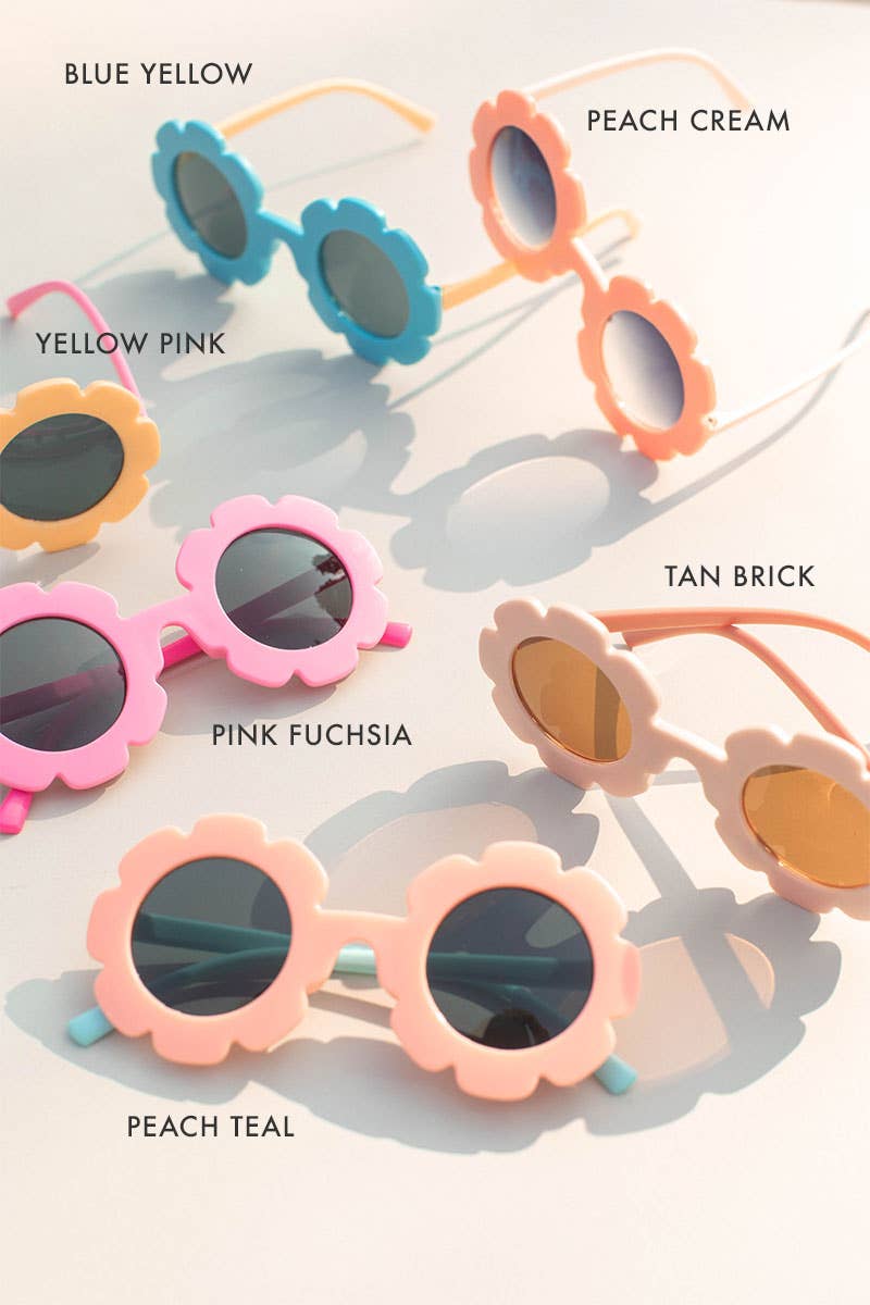Kids Toddler 2-tone Flower Sunglasses