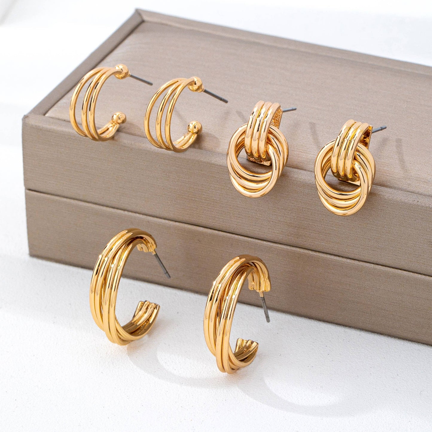 Curated Multi-Line Hoop Earring Set