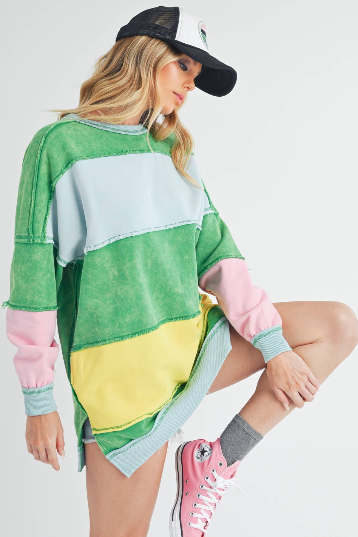 Color Block Striped Sweatshirt
