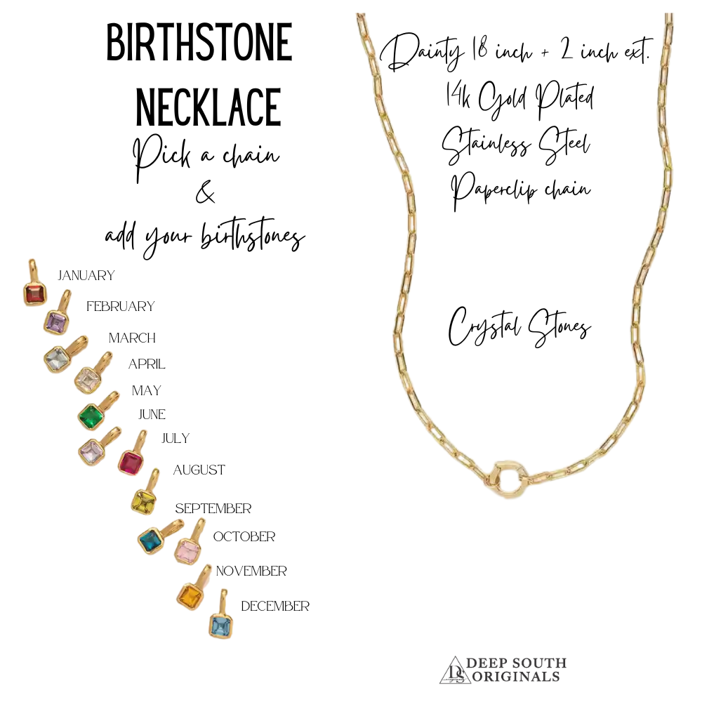Kendall Birthstone Necklace – 18K Gold Non Tarnish Build your Own
