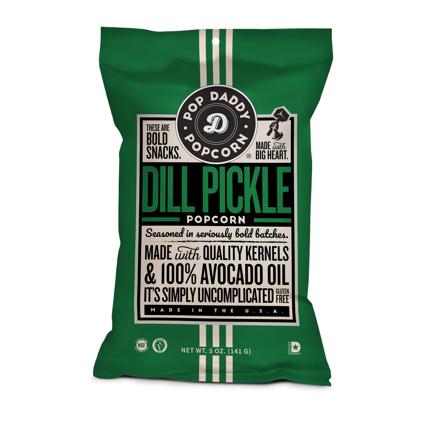 Pop Daddy – Dill Pickle Flavored Popcorn 5.0oz