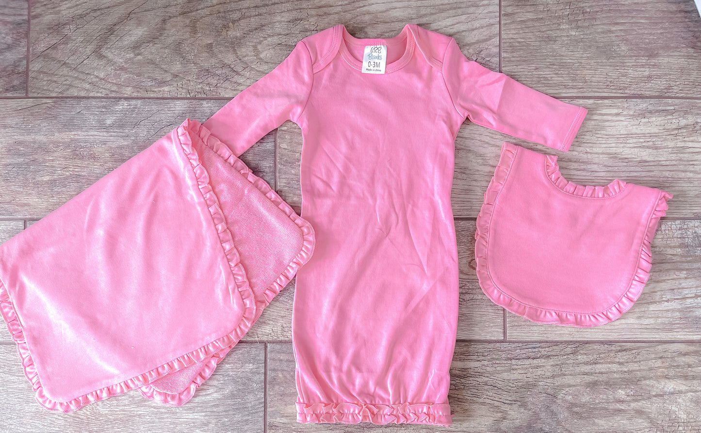 Ruffle Baby Gown Set