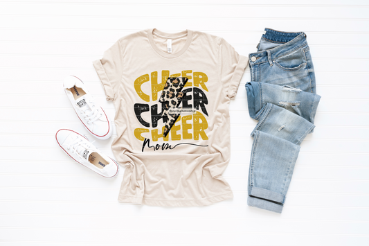 Cheer Mom Tee - Black & Gold