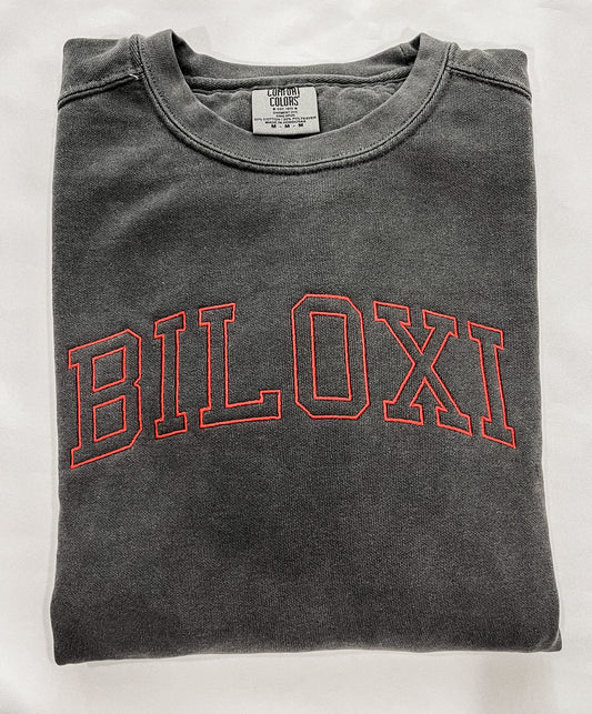 Embroidered Biloxi Comfort Colors Sweatshirt