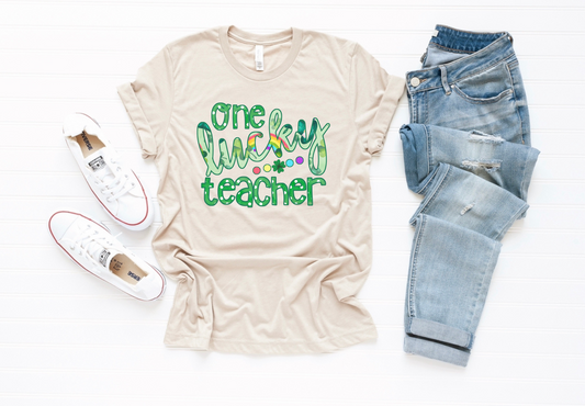 One Lucky Teacher Tee/Sweatshirt - sublimation