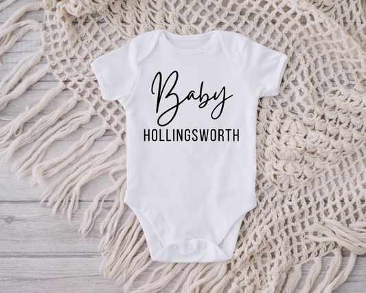 Personalized Last Name Onesie