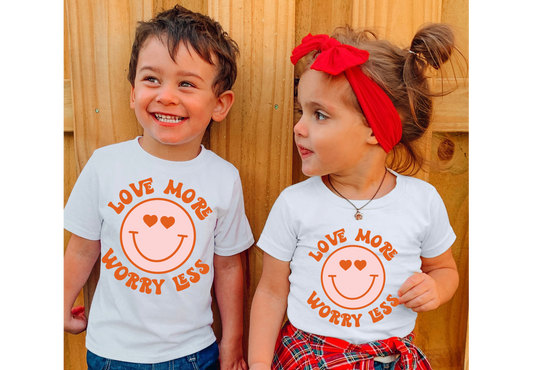 Love More Worry Less Smiley Tee