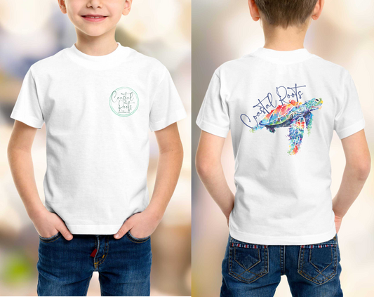 Coastal Roots Watercolor Turtle Tee