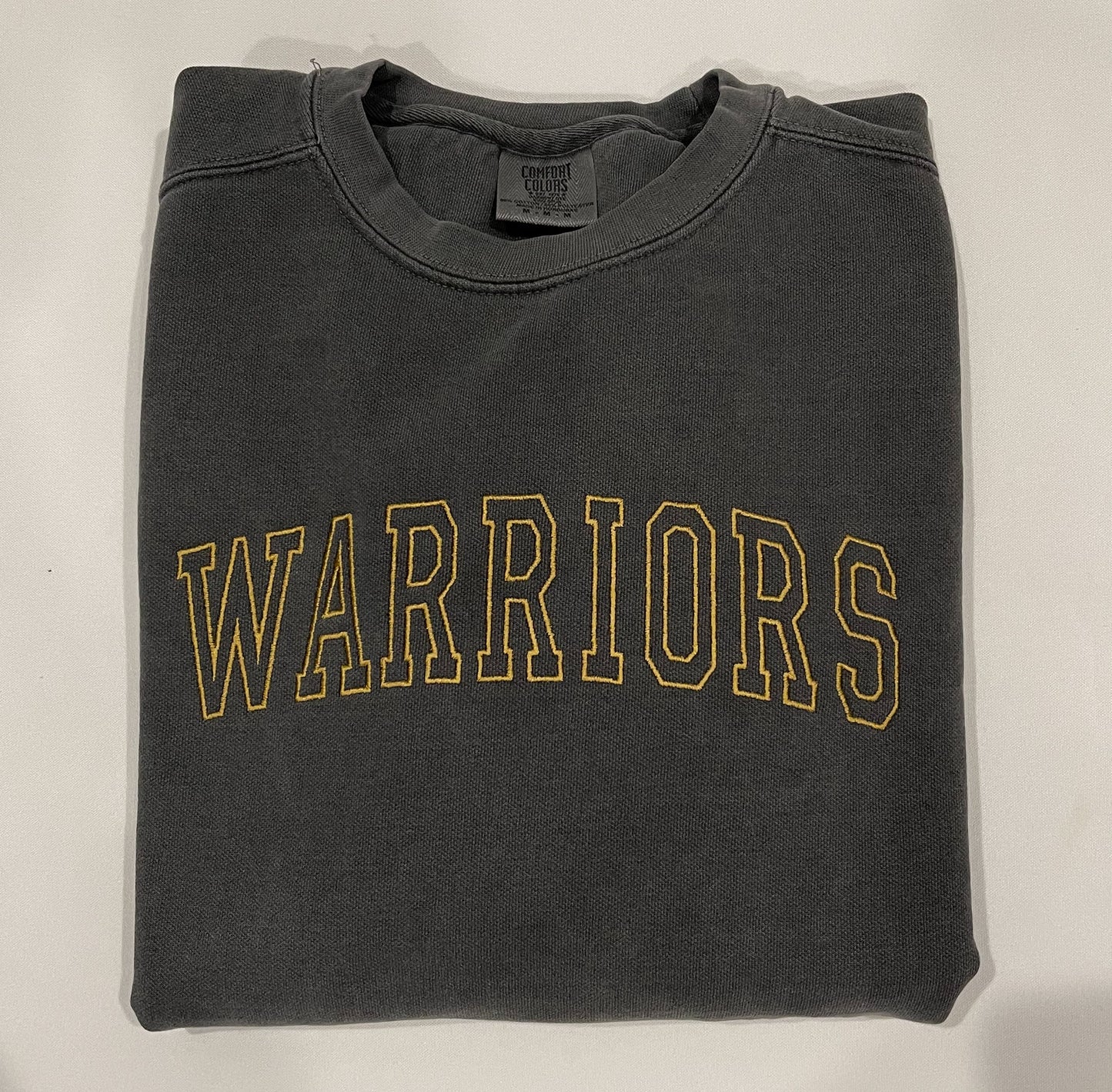 Embroidered Warriors Comfort Colors Sweatshirt