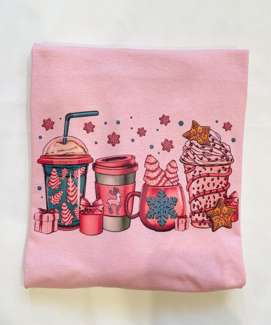 Pink Christmas Drinks Tee/Sweatshirt
