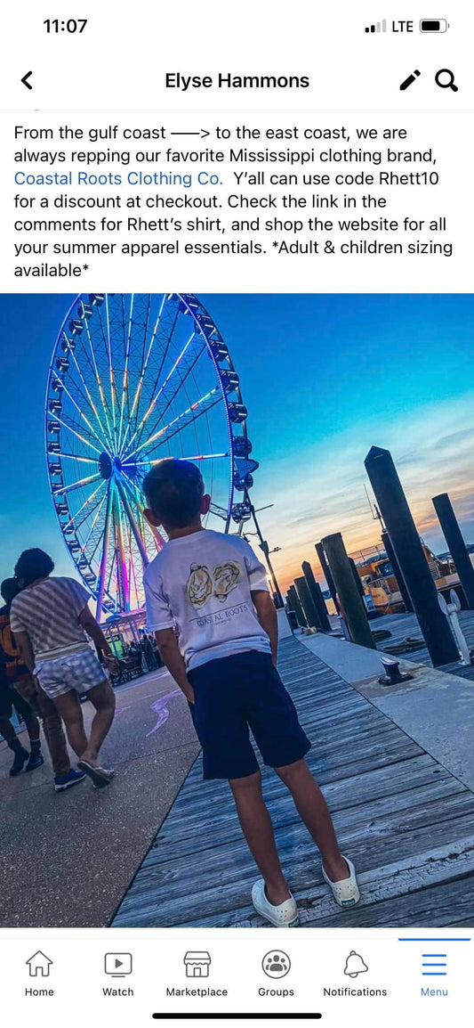 Coastal Roots Watercolor Oyster Tee