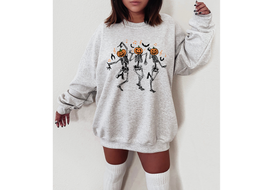 Dancing Pumpkin Skeletons Sweatshirt