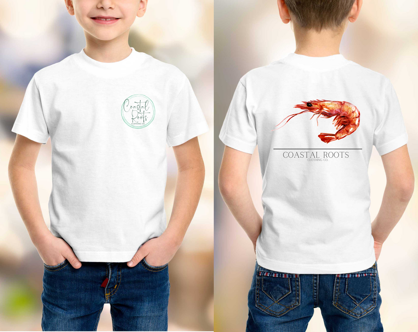 Coastal Roots Watercolor Shrimp Tee