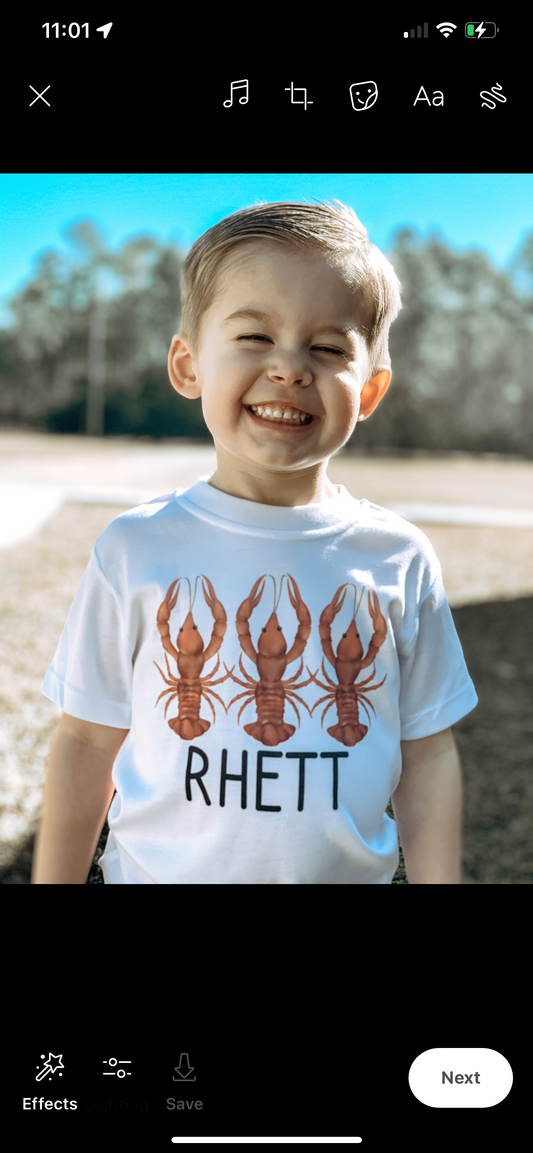 Personalized Crawfish Trio Tee