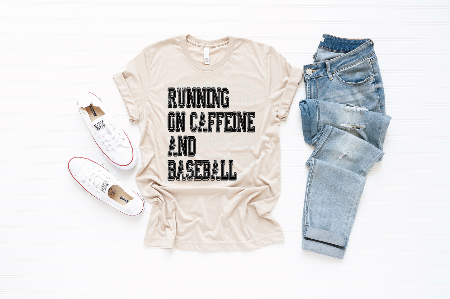 Running on caffeine and baseball tee