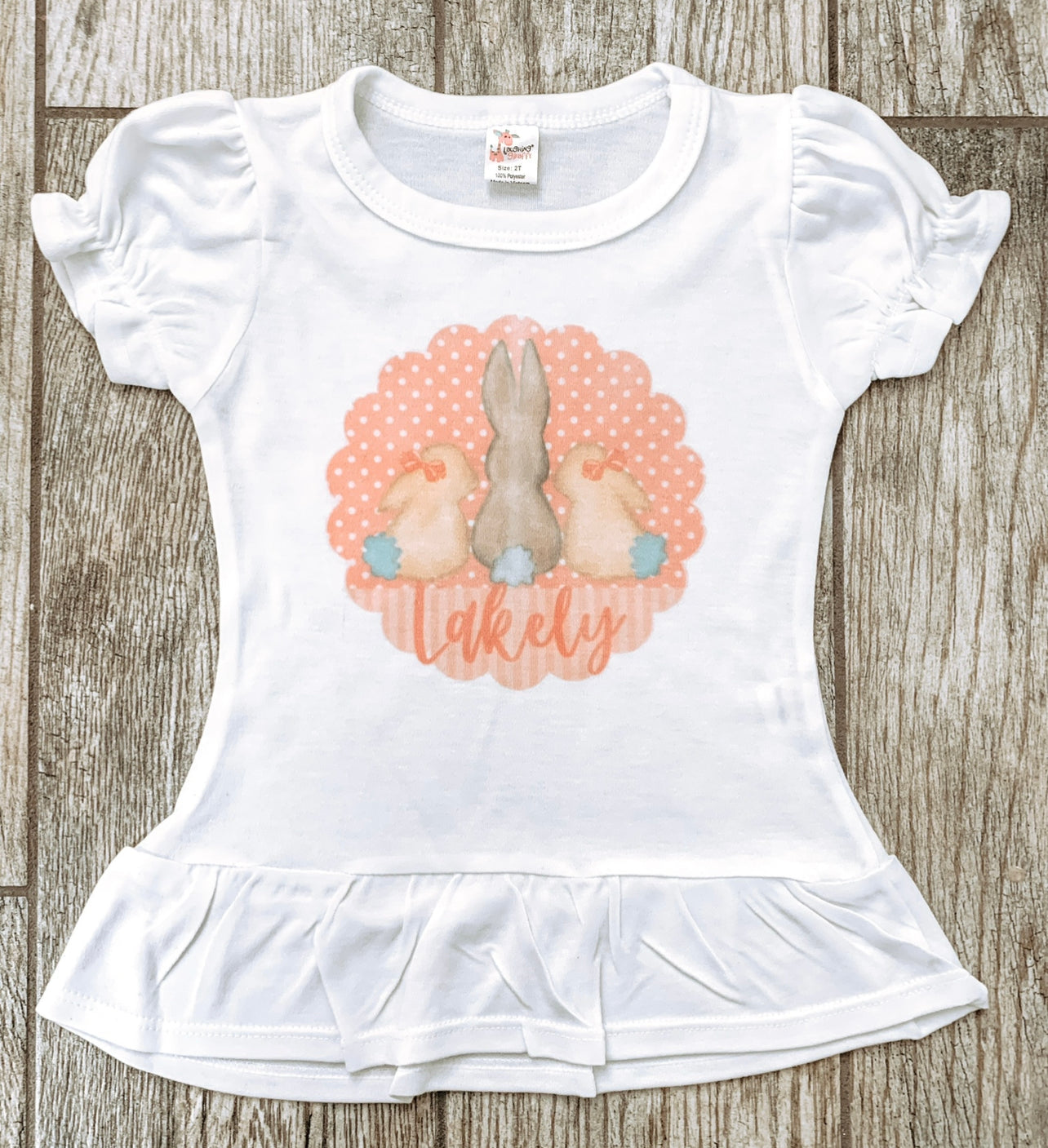 Personalized Pink Bunny Trio Tee